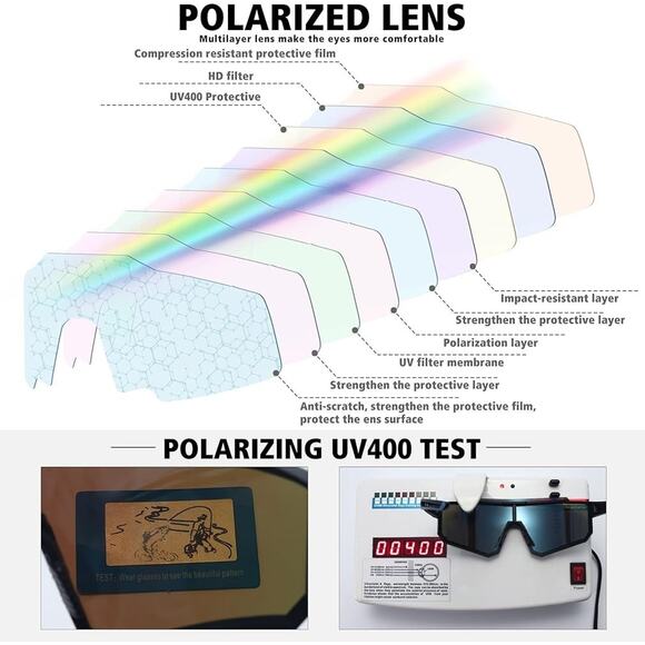 STORYCOAST Polarized Sports Sunglasses Men Women Driving 2 Pair BLK/Purple New - Picture 6 of 11